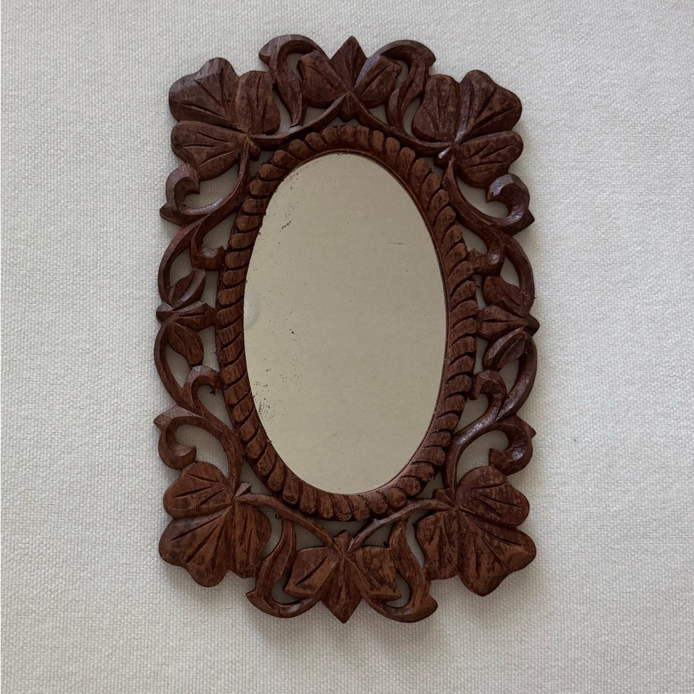 Small Wood Carved Mirror